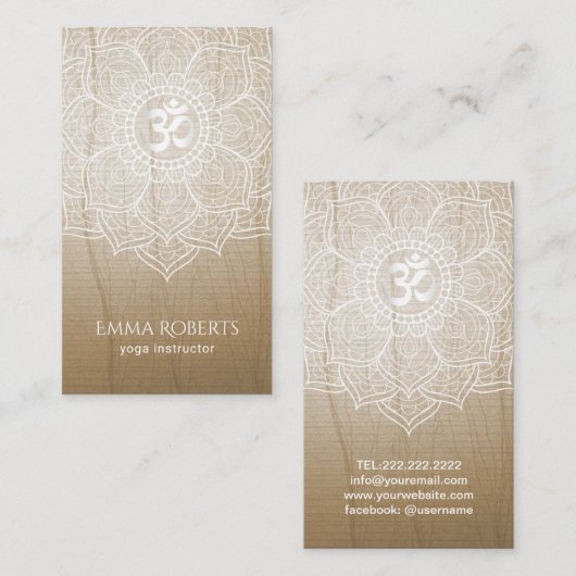 Yoga Instructor  Lotus Mandala Namaste Visitekaartje