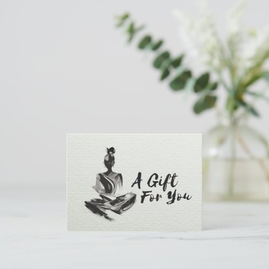 Yoga Instructor Lotus Meditatie Cadeaubon Kortingskaartje (Staand voorkant)