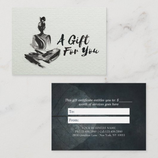 Yoga Instructor Lotus Meditatie Cadeaubon Kortingskaartje (Voorkant / Achterkant)