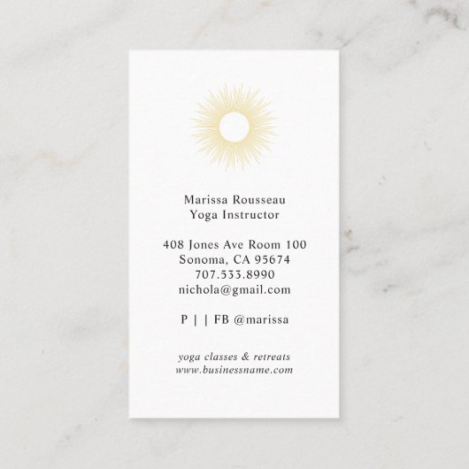 Yoga Instructor Lotus Pose Blue Green Visitekaartje (Achterkant)