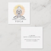 Yoga Instructor Lotus Pose Gold Mandala Vierkante Visitekaartje (Voorkant / Achterkant)