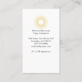 Yoga Instructor Lotus Pose Visitekaartje (Achterkant)