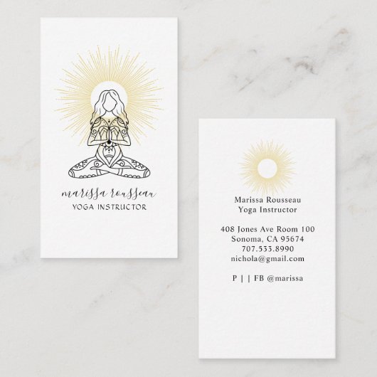 Yoga Instructor Lotus Pose Visitekaartje (Voorkant / Achterkant)