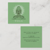 Yoga Instructor Lotus Pose White Mandala Green Vierkante Visitekaartje (Voorkant / Achterkant)