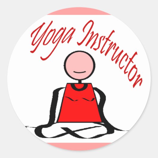 Yoga Instructor-Lotus Postion Stick Figuur Ronde Sticker (Voorkant)