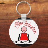 Yoga Instructor-Lotus Postion Stick Figuur Sleutelhanger (Voorkant)