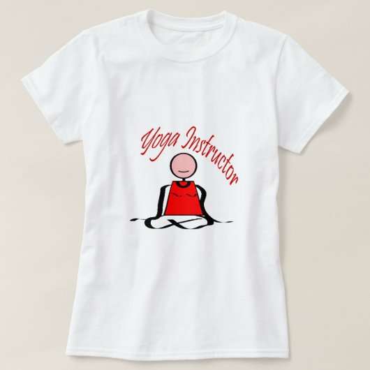 Yoga Instructor-Lotus Postion Stick Figuur T-shirt (Design voorkant)