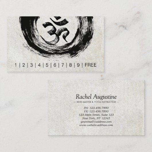 YOGA Instructor Loyalty Punch Brush OM ZEN Symbols (Voorkant / Achterkant)