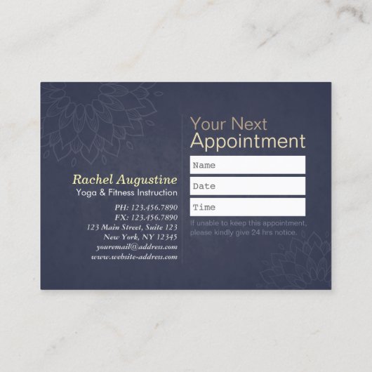 Yoga Instructor Mandala 10 Klasse Nummer paspoort Klantenkaartje (Achterkant)