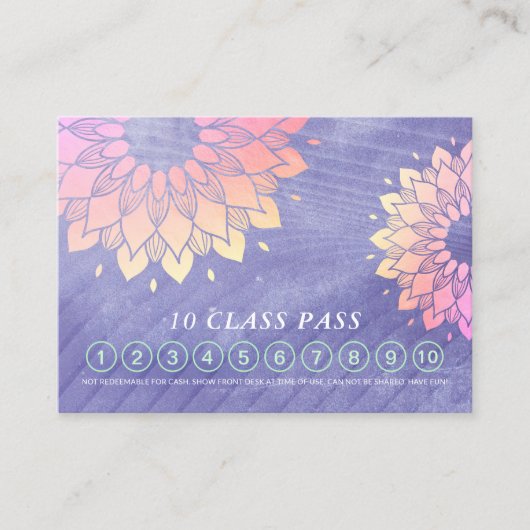 Yoga Instructor Mandala 10 Klasse Nummer paspoort Klantenkaartje (Voorkant)