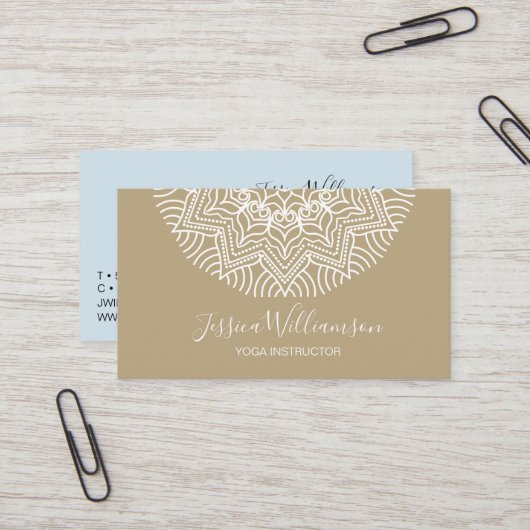 YOGA INSTRUCTOR MANDALA Earth-tonen Visitekaartje (Voorkant / Achterkant in situ)