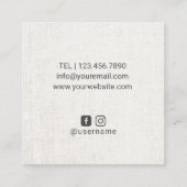 Yoga Instructor Mandala Flower  Linen Vierkante Visitekaartje (Achterkant)