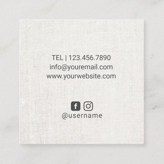 Yoga Instructor Mandala Flower  Linen Vierkante Visitekaartje (Achterkant)