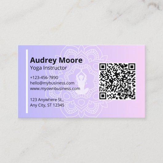 Yoga Instructor Mandala Visitekaartje (Voorkant)