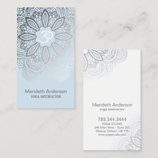 Yoga Instructor Mandala Visitekaartjes (Voorkant / Achterkant)