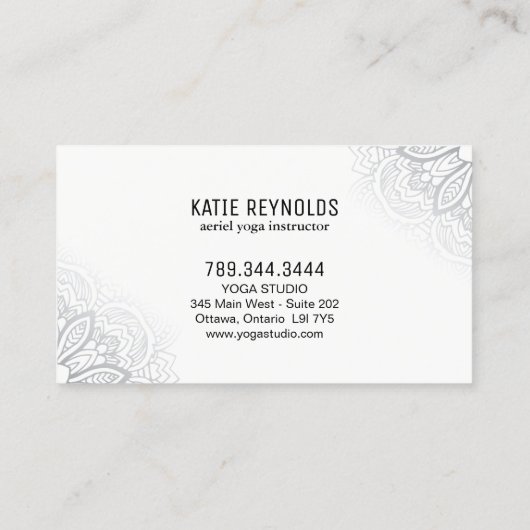 Yoga Instructor Mandala Visitekaartjes (Achterkant)