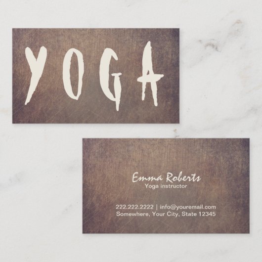 Yoga Instructor Mediation Bold Text  Visitekaartje (Voorkant / Achterkant)