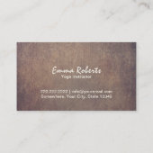 Yoga Instructor Mediation Bold Text  Visitekaartje (Achterkant)