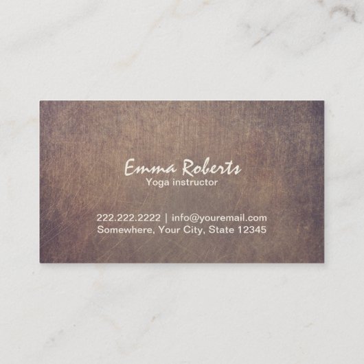 Yoga Instructor Mediation Bold Text  Visitekaartje (Achterkant)