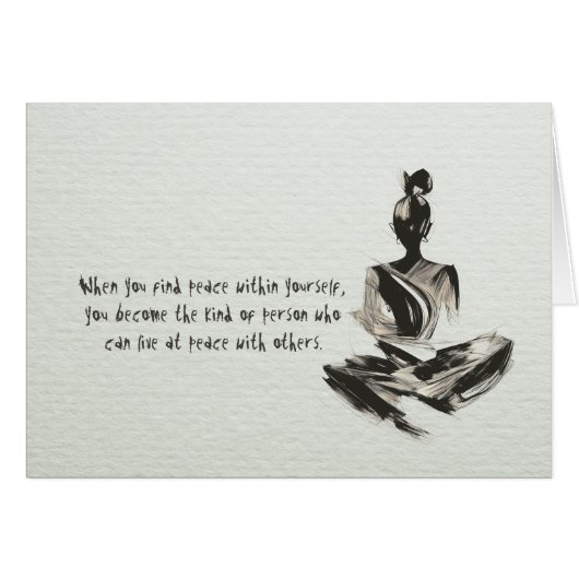 Yoga Instructor Meditatie Pose Brush Stroke Quote (Voorkant Horizontaal)