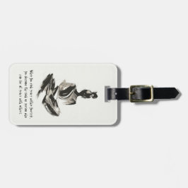 Yoga Instructor Meditatie Pose Brush Stroke Quote Bagagelabel