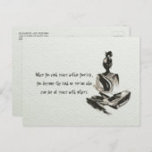 Yoga Instructor Meditatie Pose Brush Stroke Quote Briefkaart (Voorkant / Achterkant)