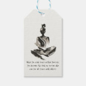 Yoga Instructor Meditatie Pose Brush Stroke Quote Cadeaulabel (Voorkant)