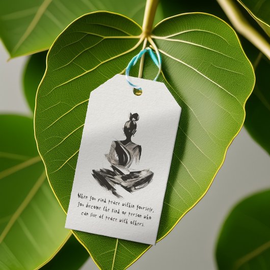 Yoga Instructor Meditatie Pose Brush Stroke Quote Cadeaulabel