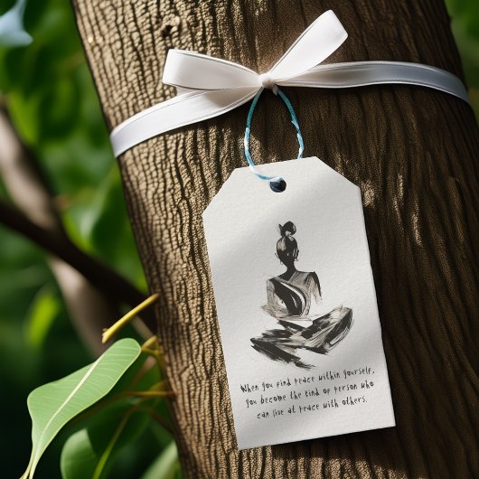 Yoga Instructor Meditatie Pose Brush Stroke Quote Cadeaulabel