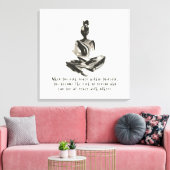 Yoga Instructor Meditatie Pose Brush Stroke Quote Canvas Afdruk (Insitu (Woonkamer))