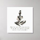 Yoga Instructor Meditatie Pose Brush Stroke Quote Canvas Afdruk (Voorkant)