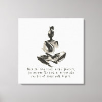 Yoga Instructor Meditatie Pose Brush Stroke Quote