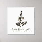 Yoga Instructor Meditatie Pose Brush Stroke Quote Canvas Afdruk (Voorkant)