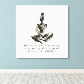 Yoga Instructor Meditatie Pose Brush Stroke Quote Canvas Afdruk (Insitu (Houten vloer))