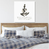 Yoga Instructor Meditatie Pose Brush Stroke Quote Canvas Afdruk (Insitu (Slaapkamer))