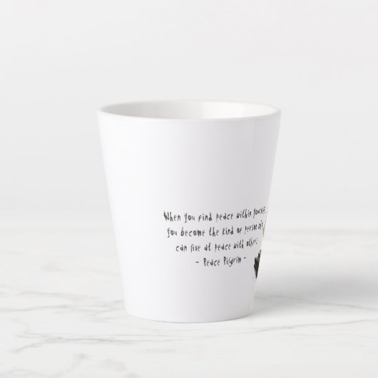 Yoga Instructor Meditatie Pose Brush Stroke Quote Latte Mok (Voorkant)