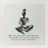 Yoga Instructor Meditatie Pose Brush Stroke Quote Legpuzzel (Verticaal)