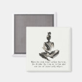 Yoga Instructor Meditatie Pose Brush Stroke Quote Magneet (Voorkant / Achterkant)