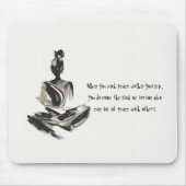 Yoga Instructor Meditatie Pose Brush Stroke Quote Muismat (Voorkant)