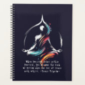 Yoga Instructor Meditatie Pose Brush Stroke Quote Planner (Voorkant)