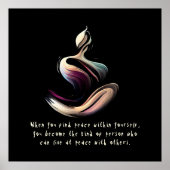 Yoga Instructor Meditatie Pose Brush Stroke Quote Poster (Voorkant)