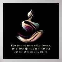 Yoga Instructor Meditatie Pose Brush Stroke Quote