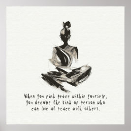 Yoga Instructor Meditatie Pose Brush Stroke Quote Poster