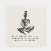 Yoga Instructor Meditatie Pose Brush Stroke Quote Servet (Voorkant)