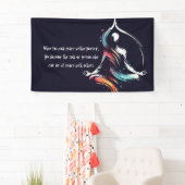 Yoga Instructor Meditatie Pose Brush Stroke Quote Spandoek (Insitu)