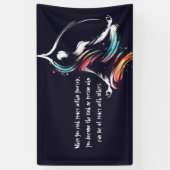 Yoga Instructor Meditatie Pose Brush Stroke Quote Spandoek (Verticaal)