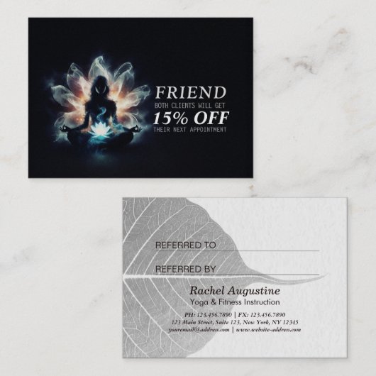 Yoga Instructor Meditatie Pose Gloeiende Mist Lotu Aanbevelingskaartje (Voorkant / Achterkant)