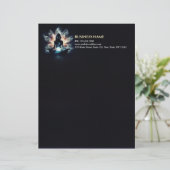 Yoga Instructor Meditatie Pose Gloeiende Mist Lotu Briefhoofd (Staand voorkant)