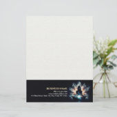 Yoga Instructor Meditatie Pose Gloeiende Mist Lotu Briefhoofd (Staand voorkant)