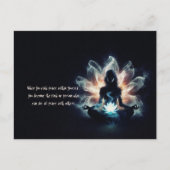 Yoga Instructor Meditatie Pose Gloeiende Mist Lotu Briefkaart (Voorkant)